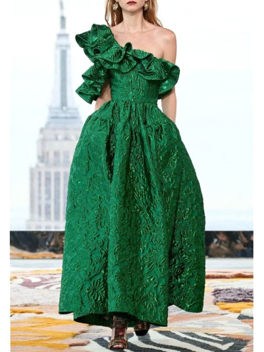 Ulla Johnson Cosima metallic jacquard gown us 10, M - Picture 4 of 16